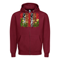 Burgundy cactus cowhide  brushstroke Zipper Hoodie - AdoDesignShop