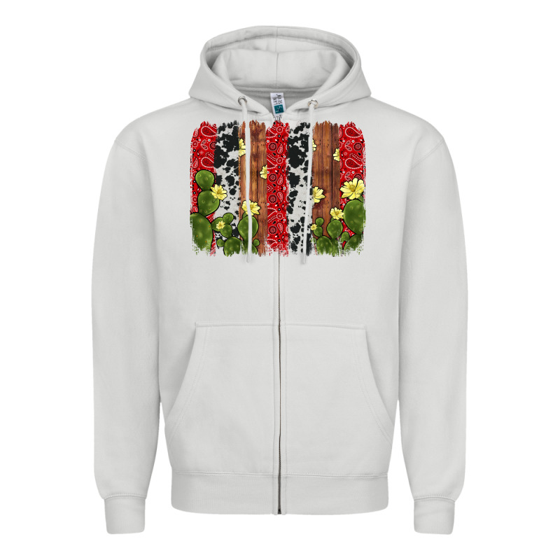 Cactus Cowhide  Brushstroke Zipper Hoodie by AdoDesignShop | Teevron
