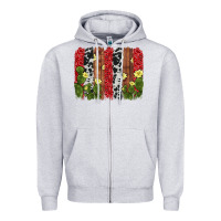 Heather Grey cactus cowhide  brushstroke Zipper Hoodie - AdoDesignShop