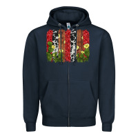 Navy cactus cowhide  brushstroke Zipper Hoodie - AdoDesignShop