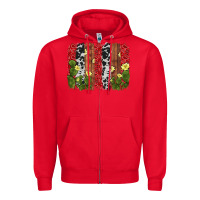 Red cactus cowhide  brushstroke Zipper Hoodie - AdoDesignShop