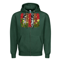 Sports Green cactus cowhide  brushstroke Zipper Hoodie - AdoDesignShop