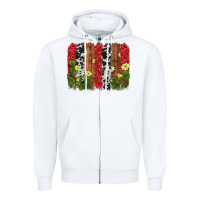 White cactus cowhide  brushstroke Zipper Hoodie - AdoDesignShop