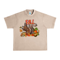 French Oak Fall Vibes Squirrel Urban Heavy Tee - CowhideDigitalArt
