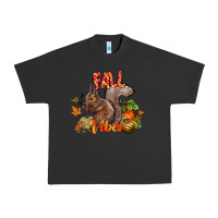 Pigment Black Fall Vibes Squirrel Urban Heavy Tee - CowhideDigitalArt