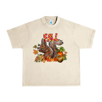 Sandshell Fall Vibes Squirrel Urban Heavy Tee - CowhideDigitalArt