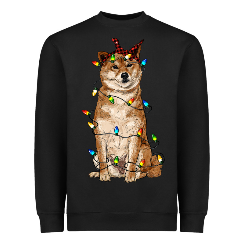 Christmas Lights Shiba Inu Heavyweight Sweatshirt by RanaPortraitStore | Teevron
