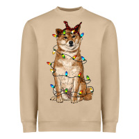 Mushroom christmas lights shiba inu Heavyweight Sweatshirt - RanaPortraitStore