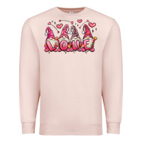 Pale Pink love gnomes valentine's day Premium Sweatshirt - MaliasSmallBusiness