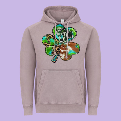 Western Shamrock Vintage Hoodie Designed By Ranaportraitstore