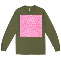 Army Green valentines day heart seamless pattern Long Sleeve Tee - BundleAndBundleShop