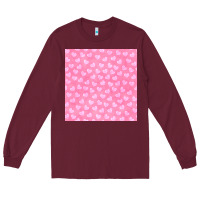 Burgundy valentines day heart seamless pattern Long Sleeve Tee - BundleAndBundleShop