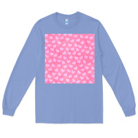 Colony Blue valentines day heart seamless pattern Long Sleeve Tee - BundleAndBundleShop