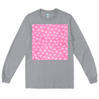 Heather Grey valentines day heart seamless pattern Long Sleeve Tee - BundleAndBundleShop