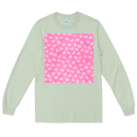Matcha valentines day heart seamless pattern Long Sleeve Tee - BundleAndBundleShop