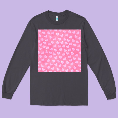 Valentines Day Heart Seamless Pattern Long Sleeve Tee Designed By Bundleandbundleshop
