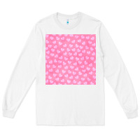 White valentines day heart seamless pattern Long Sleeve Tee - BundleAndBundleShop