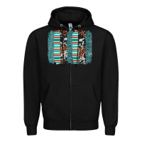 Black serape leopard cowhide  brushstroke Zipper Hoodie - AdoDesignShop
