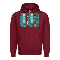 Burgundy serape leopard cowhide  brushstroke Zipper Hoodie - AdoDesignShop