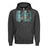 Charcoal Heather serape leopard cowhide  brushstroke Zipper Hoodie - AdoDesignShop
