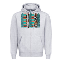 Heather Grey serape leopard cowhide  brushstroke Zipper Hoodie - AdoDesignShop
