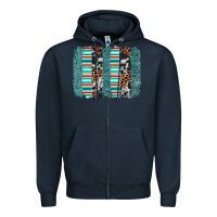Navy serape leopard cowhide  brushstroke Zipper Hoodie - AdoDesignShop