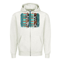 Oatmeal Heather serape leopard cowhide  brushstroke Zipper Hoodie - AdoDesignShop