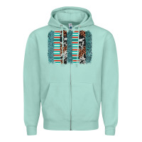Seafoam serape leopard cowhide  brushstroke Zipper Hoodie - AdoDesignShop