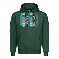 Sports Green serape leopard cowhide  brushstroke Zipper Hoodie - AdoDesignShop
