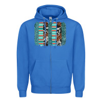 True Royal serape leopard cowhide  brushstroke Zipper Hoodie - AdoDesignShop