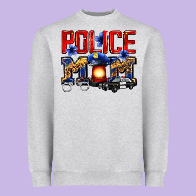 Police Mom Heavyweight Sweatshirt Designed By Zillion Design Studio