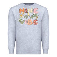 Heather Grey nine is a vibe Premium Sweatshirt - MaliasSmallBusiness