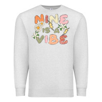 Oatmeal Heather nine is a vibe Premium Sweatshirt - MaliasSmallBusiness