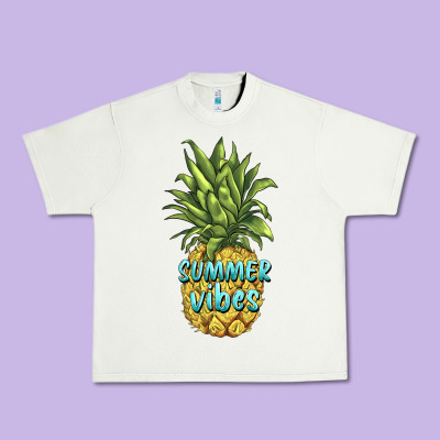 Summer Vibes Pineapple Urban Heavy Tee Designed By Barkaloodesign