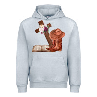 Heather Grey Boots with Bible and cross Urban Hoodie - Bettercallsaul