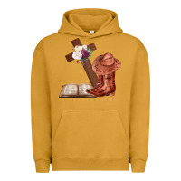 Pigment Peanut Butter Boots with Bible and cross Urban Hoodie - Bettercallsaul