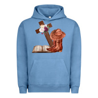 Pigment Pebble Blue Boots with Bible and cross Urban Hoodie - Bettercallsaul
