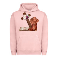 Pigment Salmon Boots with Bible and cross Urban Hoodie - Bettercallsaul
