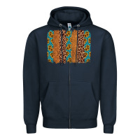 Navy leopard gemstone brushstroke Zipper Hoodie - AdoDesignShop
