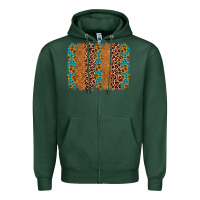 Sports Green leopard gemstone brushstroke Zipper Hoodie - AdoDesignShop