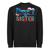 Black baseball sister with leopard Heavyweight Sweatshirt - Zillion Design Studio