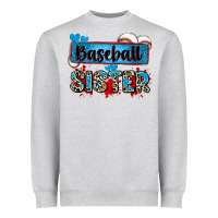 Baseball Sister With Leopard Heavyweight Sweatshirt | Teevron