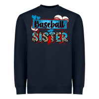 Navy baseball sister with leopard Heavyweight Sweatshirt - Zillion Design Studio