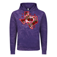Cloud Purple valentine' s day texas map with roses Vintage Hoodie - RanaPortraitStore