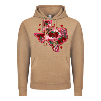 Vintage Coffee valentine' s day texas map with roses Vintage Hoodie - RanaPortraitStore