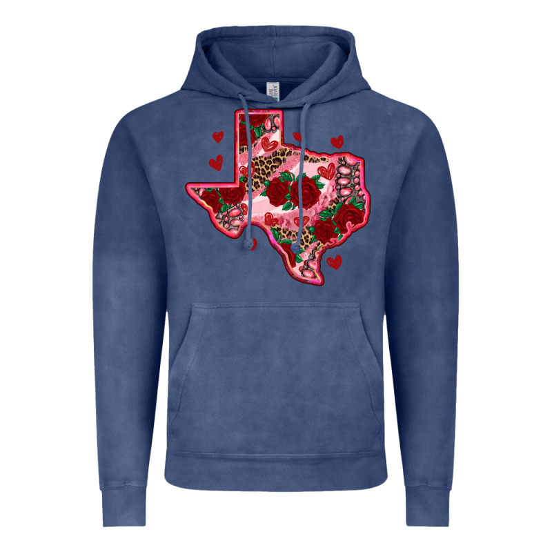 Valentine' S Day Texas Map With Roses Vintage Hoodie by RanaPortraitStore | Teevron
