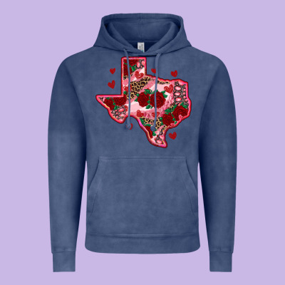 Valentine' S Day Texas Map With Roses Vintage Hoodie Designed By Ranaportraitstore