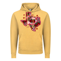Vintage Mustard valentine' s day texas map with roses Vintage Hoodie - RanaPortraitStore