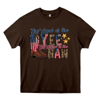 Chocolate Brown the land yee the home of the haw Heavy Core Tee - RacoonDesign