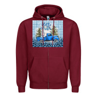 Burgundy hello winter snowman truck Zipper Hoodie - AdoDesignShop
